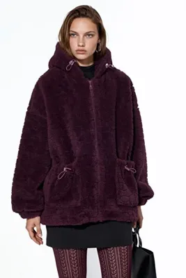 Hiccup Oversize Kapüşonlu Dokulu Ceket