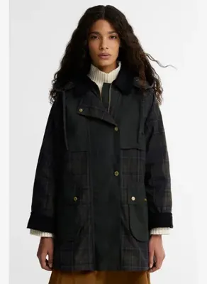 Barbour Elsie Casual Ceket TN11 Shadow Classic Dk Fern Mixed Tartan