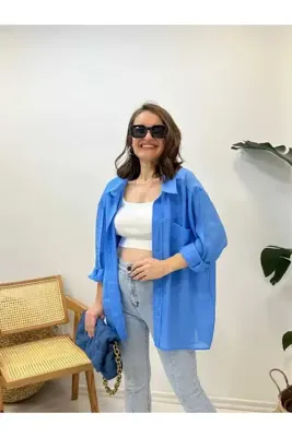 Fua Shop Kadın Bambu Oversize Gömlek