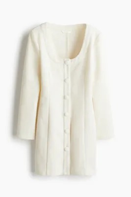 H&M Tekstüre Dokuma Elbise