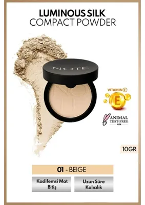 Note Cosmetics Note Luminous Silk Compact Powder Pudra 01 Beige