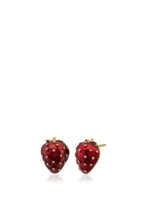 Milou Jewelry Strawberry 22 Ayar Altın Kaplama Kadın Küpe