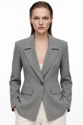 HAKKE Çizgili Dar Kesim BLAZER