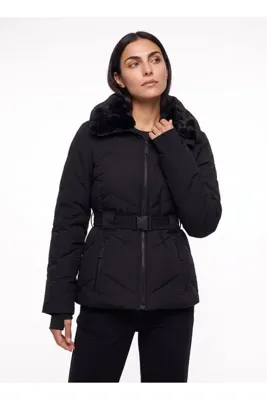 National Geographic Siyah Kadın Relaxed Kapitone Mont N6WL-MNT4535