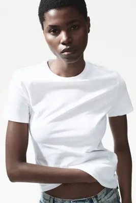 H&M Pamuk Karışımlı Bedene Oturan Tişört