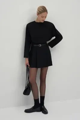 Mathilda Store Siyah Private Edition Kemerli Mini Etek
