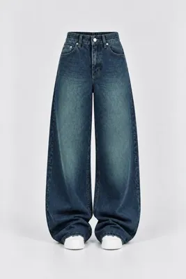 J&KSTORES Baggy Salaş Pocket Bol Paça Retro Görünümlü Jean Pantolon
