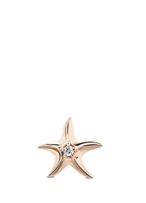 Bee Goddess Star Fish Pırlanta Kadın Altın Piercing