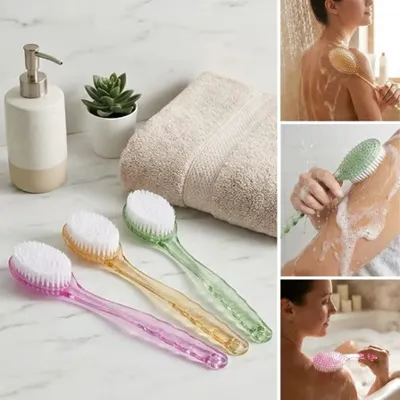 Buffer ® Plastik Saplı Vücut Temizleme Fırçası - Çok Amaçlı Sırt ve Vücut İçin Banyo ve Duş Kese Apar