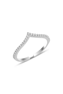 Söğütlü Silver Gümüş rodyumlu zirkon taşlı alttan ayarlanabilir tutku yüzük SGTL12222RODAJ