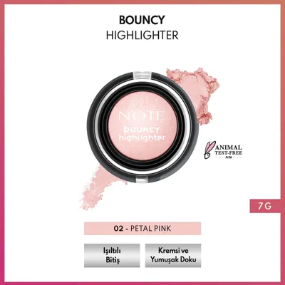 Note Cosmetics Note Bouncy Highlighter Yumuşak Kremsi Aydınlatıcı 02 Petal Pink