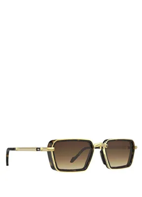 Original Vintage Sunglasses Sun Roadster 05 Altın Rengi Leopar Asetat Unisex Güneş Gözlüğü