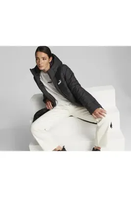 Puma Kadın Siyah Ess Hooded Padded Coat Kapşonlu Uzun Günlük Spor Mont 84894201