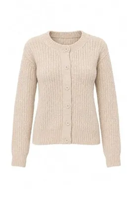 TRENDYOLMİLLA Wardrobe Essentials Taş Yumuşak Dokulu Basic Triko Hırka | TWOAW26HI00204