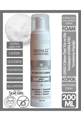 Derma CC LABORATORIES Derma Cc Whıtenıng Foam Face And Eyes Cleansıng - Leke Karşıtı Cilt Bakım Köpüğü 200 ml