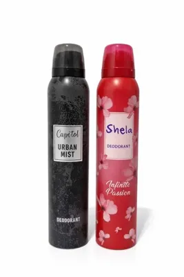 SHELA İnfinite Passion Kadın Deodorant ve Capitol Urban Mist Erkek Deodorant 2x200ml