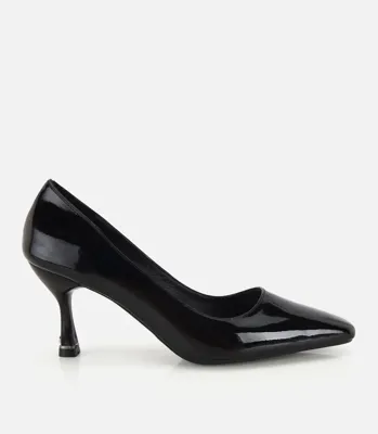 Hotiç Kadın Rugan Siyah Taş Detaylı İnce Topuklu Stiletto