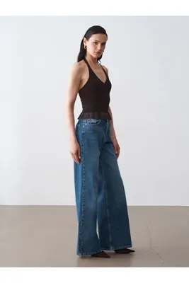 Dilvin 10868 Dantel Detaylı Halter Yaka Triko Bluz