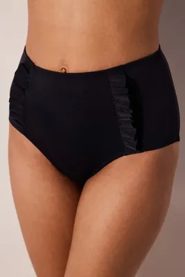Penti High Ruffle Siyah Bikini Altı