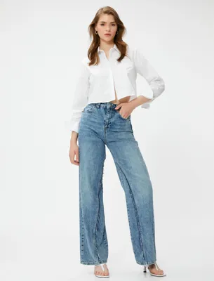 Koton Crop Cep Detaylı Pamuklu Gömlek