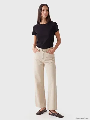 LCW EVERYDAY Beli Kemerli Wideleg Kadın Jean Pantolon