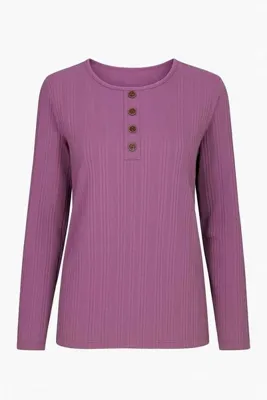 Nacar Moda Kadın Likralı Orta Yaş Ve Üzeri Kışlık Triko Açık Mor Anne Penye Bluz Yeni Sezon Burgu Desenli
