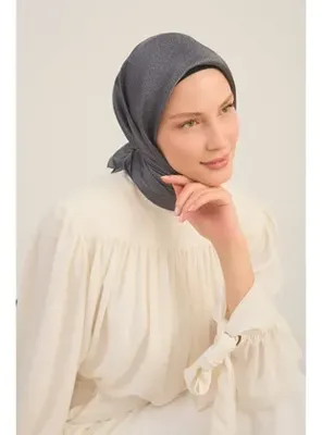 Silk Home Shiny Eşarp Kontur Desen Füme