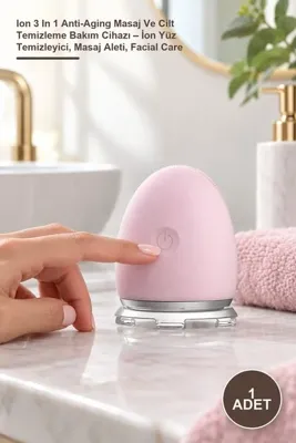 Yenilig 1 Adet Ion 3 In 1 Anti-Aging Masaj ve Cilt Temizleme Bakım Cihazı – Ion Yüz Temizleyici, Masaj Aleti, Facial Care