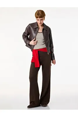 Koton Slim Fit Normal Bel Geniş Paça Pantolon