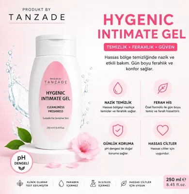 produkt by tanzade Kadın Hijyen Jeli 250 Ml Hassas Bölge Temizleme Jeli Ph Dengeli Günlük Bakım