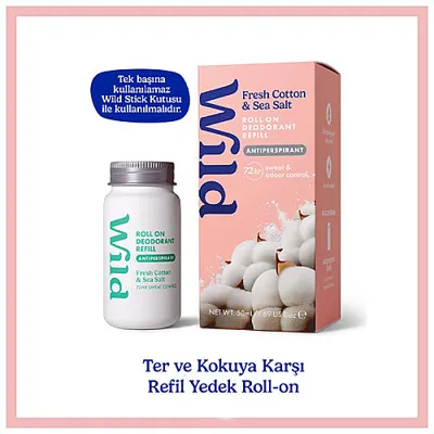 WILD Wild Fresh Cotton-Sea Salt Roll On Deodorant Refill 50 ml