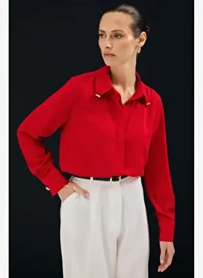 Sateen Lucy Gömlek - Kırmızı