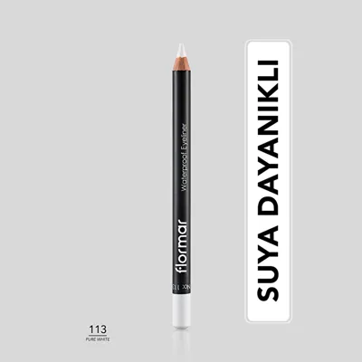 Flormar Suya Dayanıklı ve Yoğun Pigmentli Mat Göz Kalemi 113 Pure White