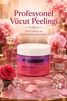 PROHARMONY Pink Bomb Body Scrub 300 ml | Shea Butter + Argan Oil + Almond Oil İçeren Vücut Peelingi