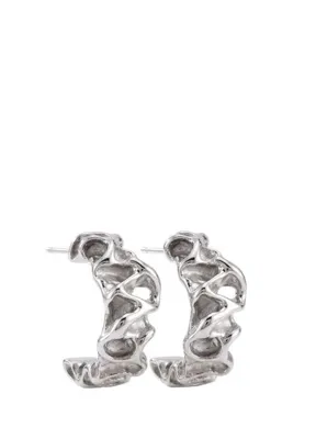 Linya Jewellery Alveo Dokulu Halka Kadın Gümüş Küpe