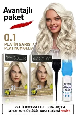 SEA COLOR Set Saç Boyası 7.43 Yoğun Parlak Bakır 2 Li 2 Kutu+Pratik Boya Kabı