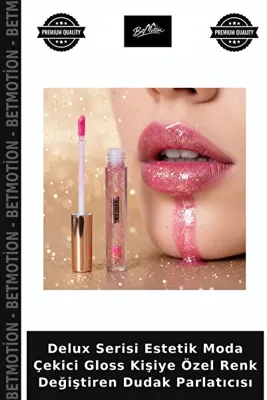 Betmotion Delux Serisi Estetik Moda Çekici Gloss Kişiye Özel Renk Değiştiren Dudak Parlatıcısı