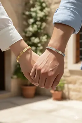 Nutly Accessories Sevgiliye Özel Çift Ayetel Kürsi Bileklik – Hediye Paketli Altın & Gümüş Renk Erkek Kadın Kombin
