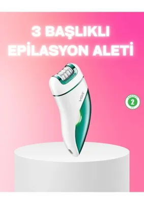 Hace Bazaar 3 In 1 Epilatör Metal Başlıklı Ipx5 Su Geçirmez 90 Dakika Şarjlı Epilasyon Cihazı