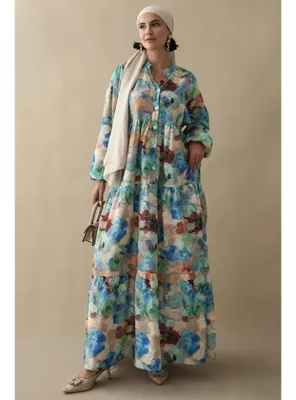 InStyle Dalia Mavi Mango Elbise