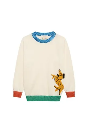 Lala’s Joy Köpek Desenli Ekru Unisex Kazak 