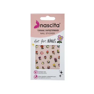 Nascita Tırnak Sticker Çiçek Desen