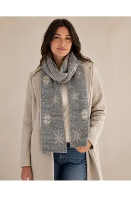 Sebir Moda Yılbaşı Temalı Triko Atkı