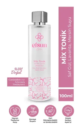 Efsun Natural Mix Tonik Saf Gül Lavanta Mersin Suyu Canlandırıcı Gözenek Sıkılaştırıcı Tonik %100 Doğal Saf 100 ml