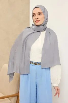 Silk Home Naia Pamuk Şal Taş Desen Gri
