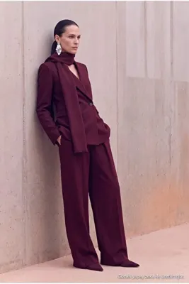 TRENDYOLMİLLA Trendyol Studio Şallı Mürdüm Blazer Ceket TWOAW27BC00051