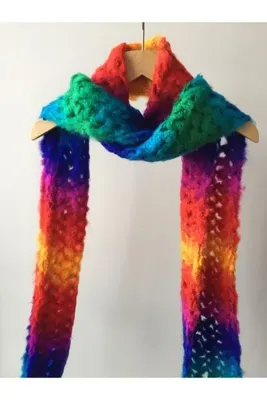 Mora Örgü Mora Knit Atkı El Örgüsü Neonlu Hafif Atkı (20X220CM 170G)