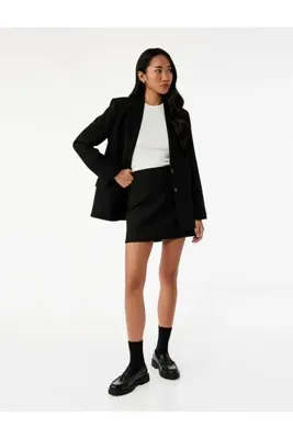 Koton Slim Fit A Kesim Tüvit Mini Etek