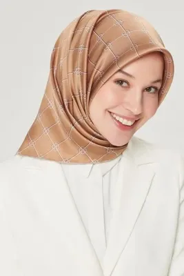 Armine İpek Eşarp Nostalji - 8555-04 Koyu Bej Twill