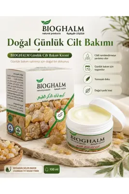 mazhar BIOGHALM Doğal Akgünlük (Frankincense) Cilt Bakım Kremi 100 ml – Nemlendirici Günlük Bakım